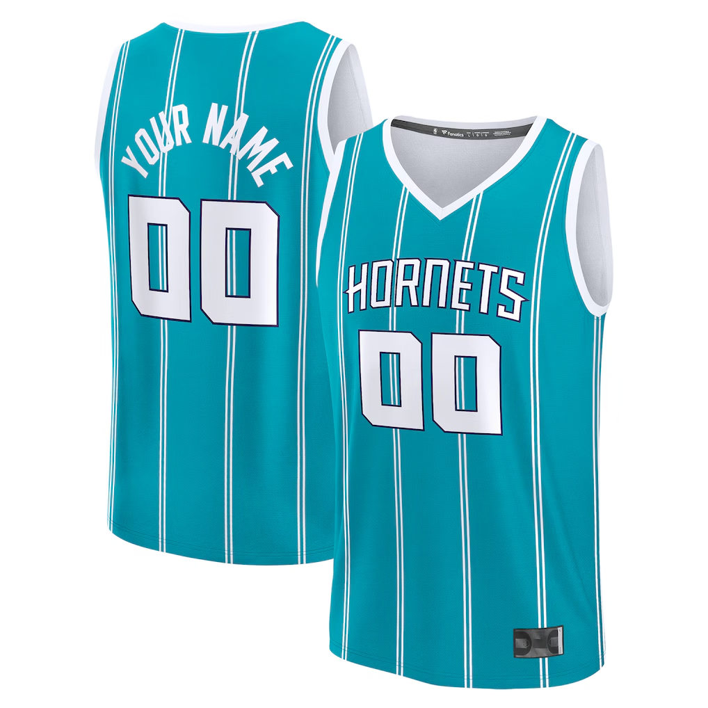 Johmsee Custom C.Hornets  Teal Fast Break Jerseys - Icon Edition