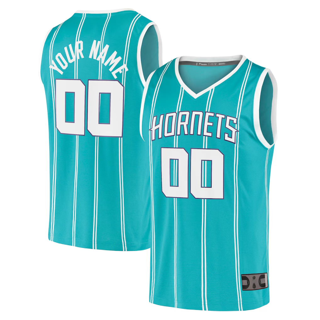 Johmsee Custom C.Hornets  Teal Fast Break Replica Jerseys - Icon Edition