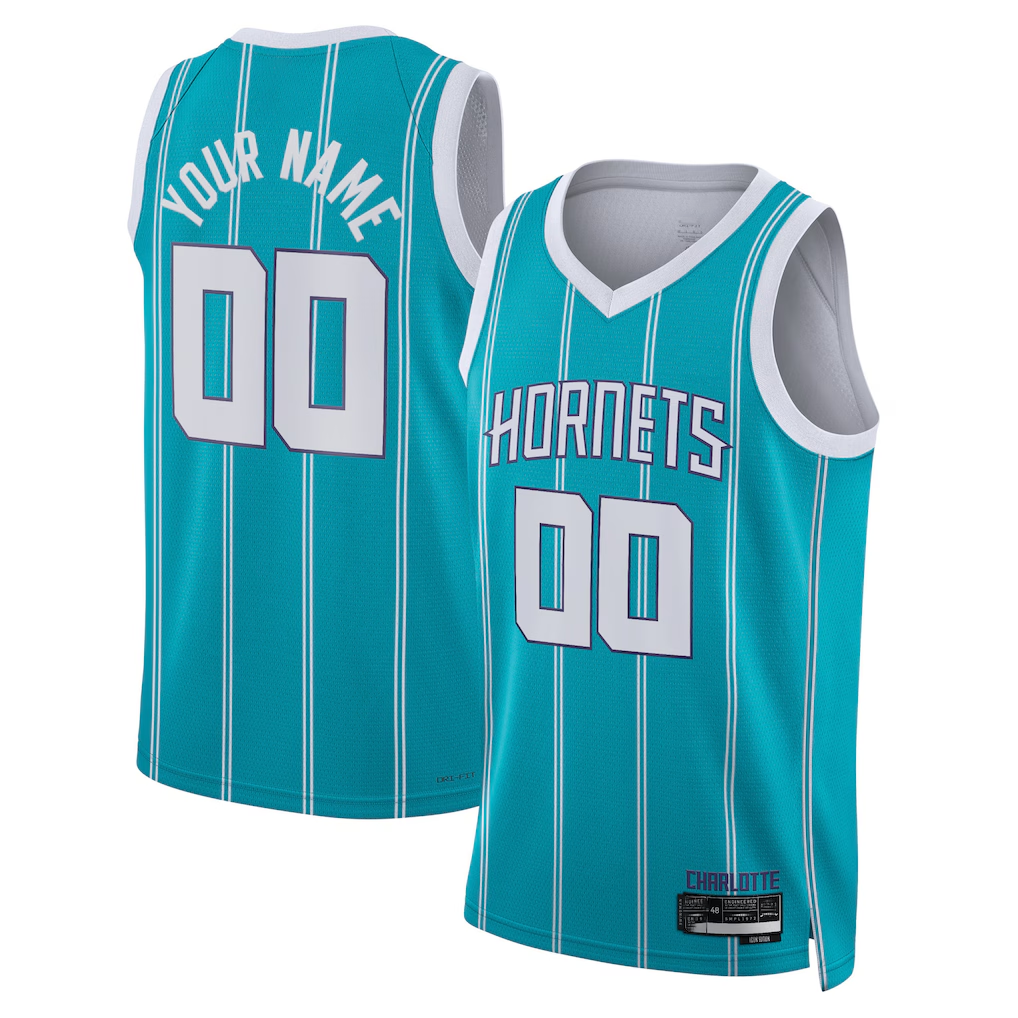 Johmsee Custom C.Hornets  Teal Swingman Jerseys - Icon Edition