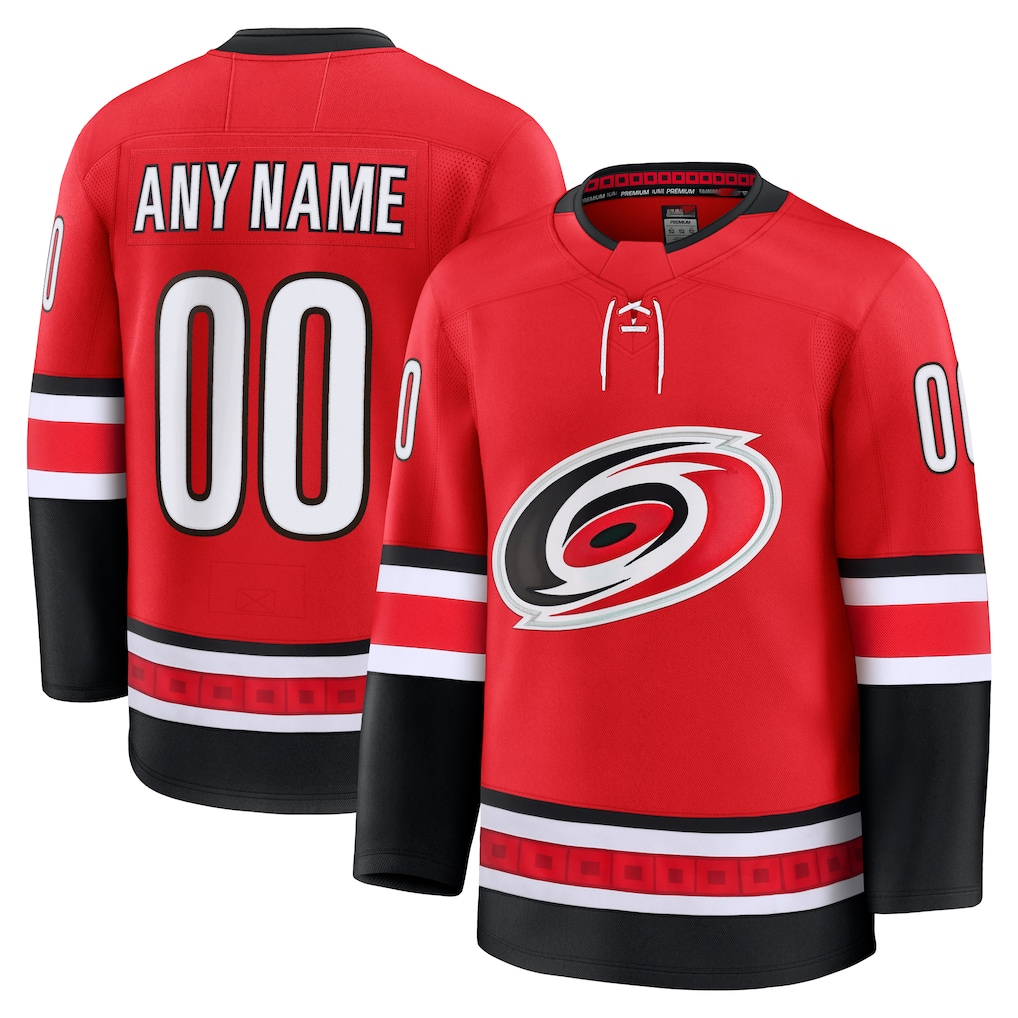 Johmsee Custom C.Hurricanes Red Alternate Premium Stitched Jerseys
