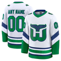 Johmsee Custom C.Hurricanes White Throwback Premium Stitched Jerseys