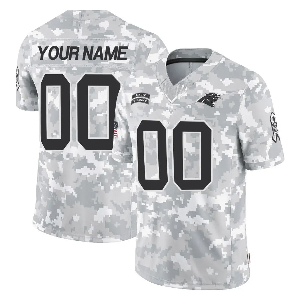 Johmsee Custom C.Panthers Arctic Camo Salute to Service Limited Game Any Name & Numbers Stitched Jerseys