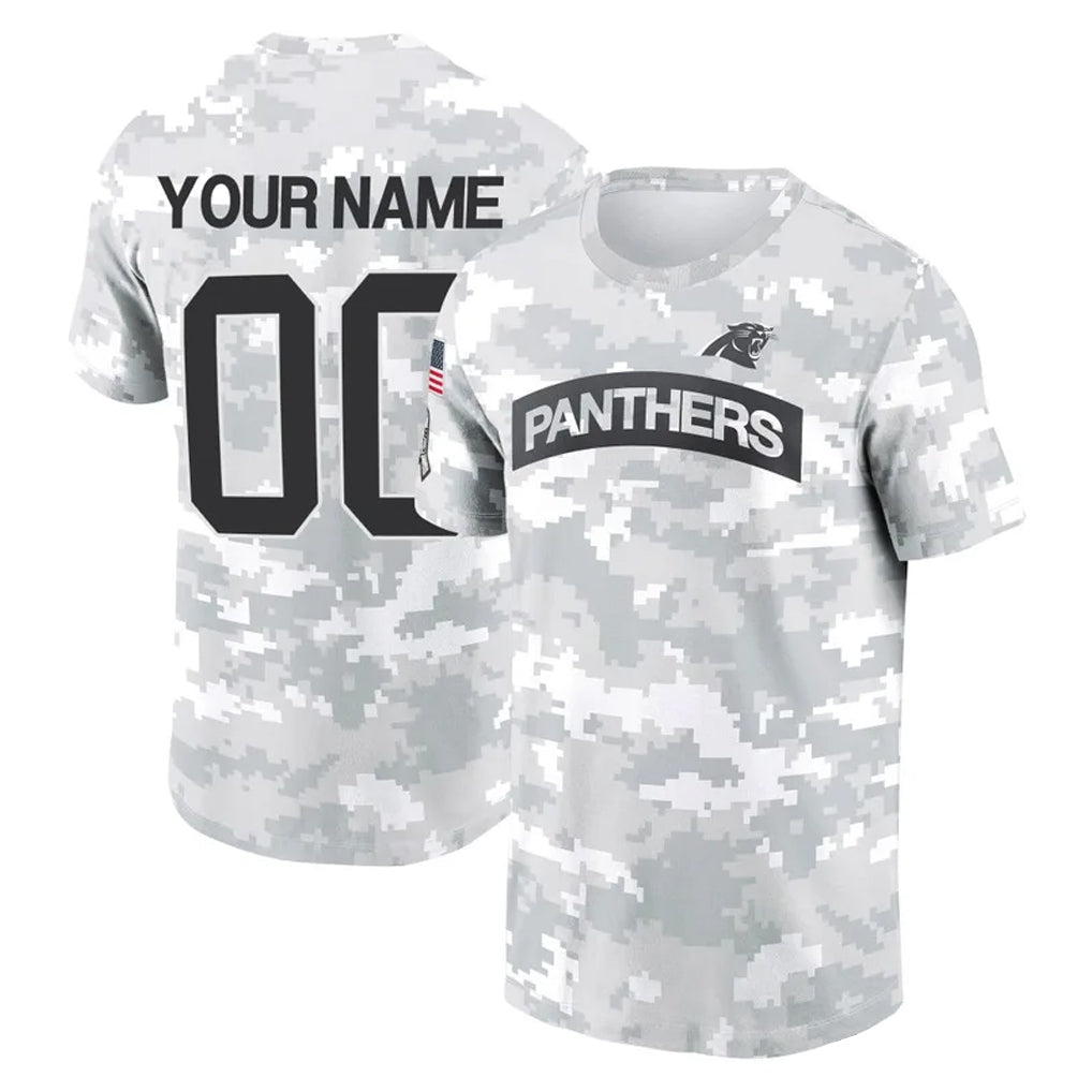 Johmsee Custom C.Panthers Arctic Camo Salute to Service T-Shirt Hoodies Any Name & Numbers Stitched Jerseys