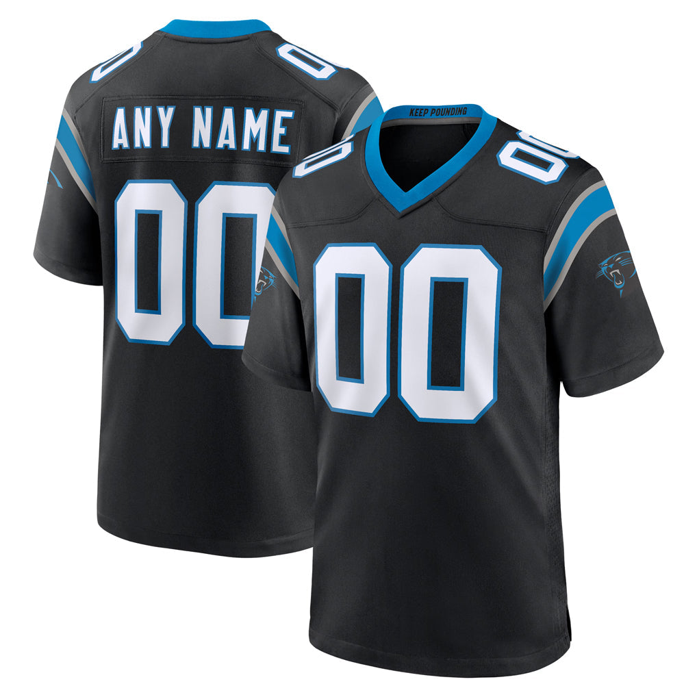 Johmsee Custom C.Panthers Black Home Game Any Name & Numbers Stitched Jerseys