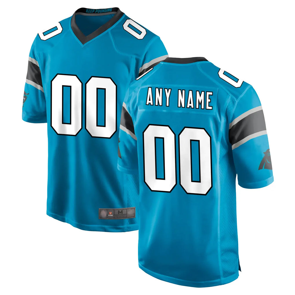 Johmsee Custom C.Panthers Blue Game Any Name & Numbers Stitched Jerseys