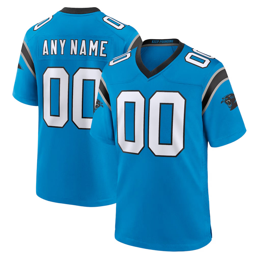 Johmsee Custom C.Panthers Blue Home Game Any Name & Numbers Stitched Jerseys