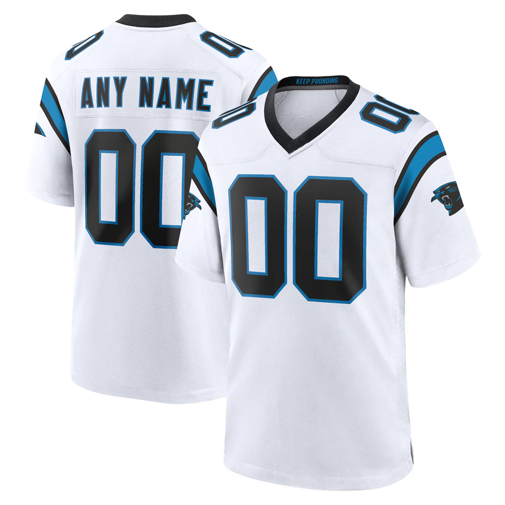 Johmsee Custom C.Panthers White Home Game Any Name & Numbers Stitched Jerseys