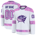 Johmsee Custom CB.Jackets White 2024 Hockey Fights Cancer Practice Jersey