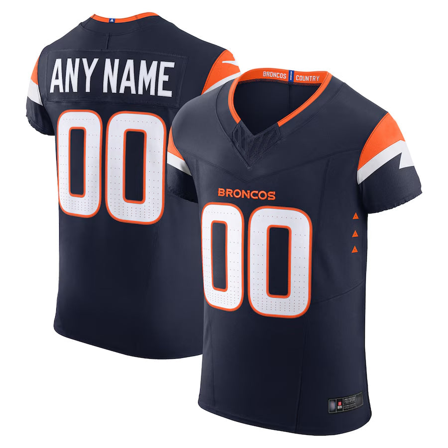Johmsee Custom D.Broncos Navy Vapor F.U.S.E. Elite Stitched Jerseys