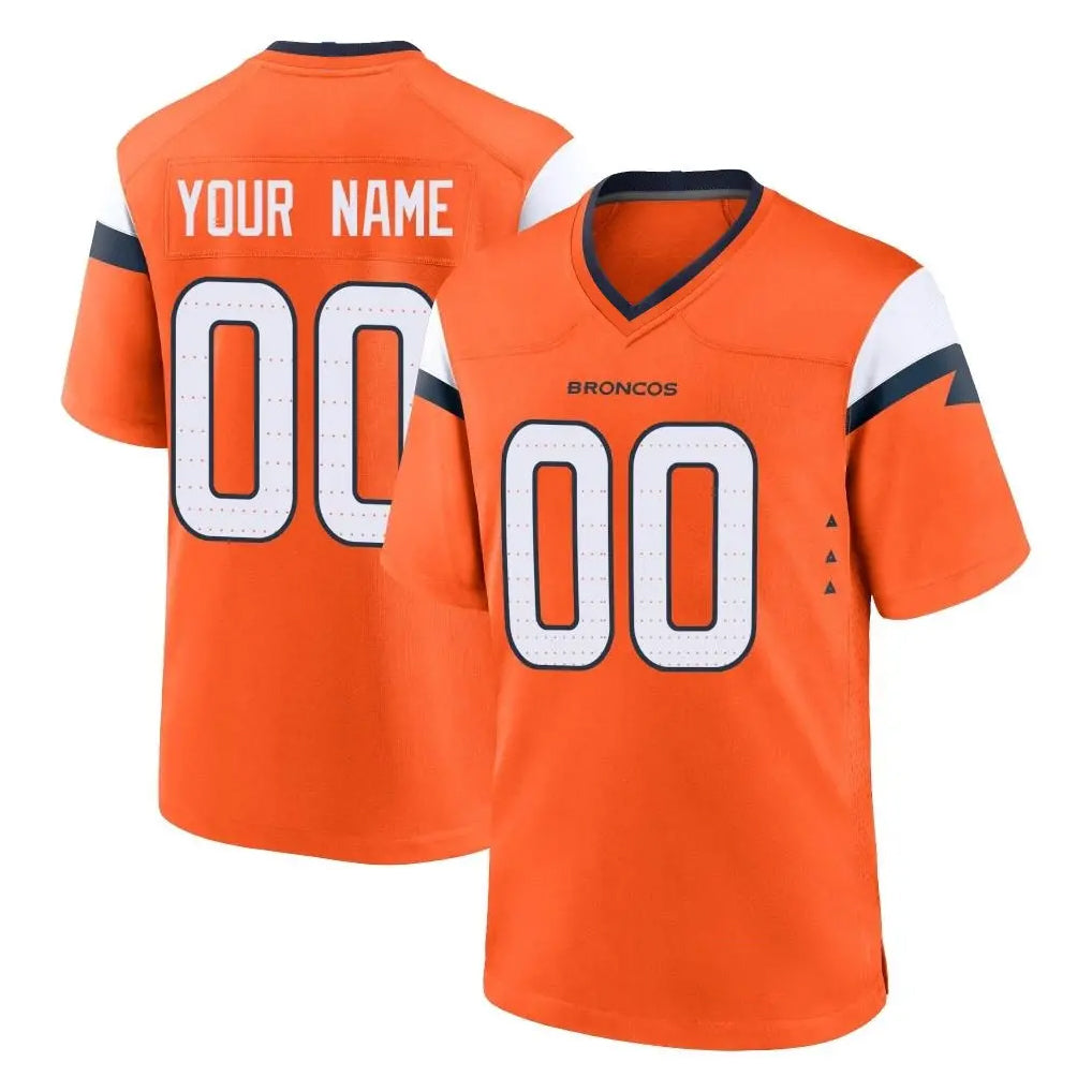 Johmsee Custom D.Broncos Orange Home Game Any Name & Numbers Stitched Jerseys