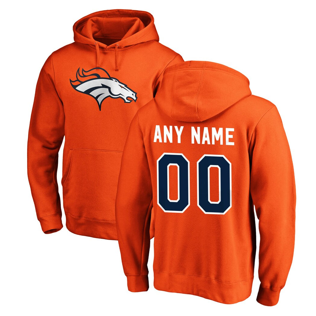 Johmsee Custom D.Broncos Orange Pullover Hoodie Limited Any Name & Numbers Stitched Jerseys
