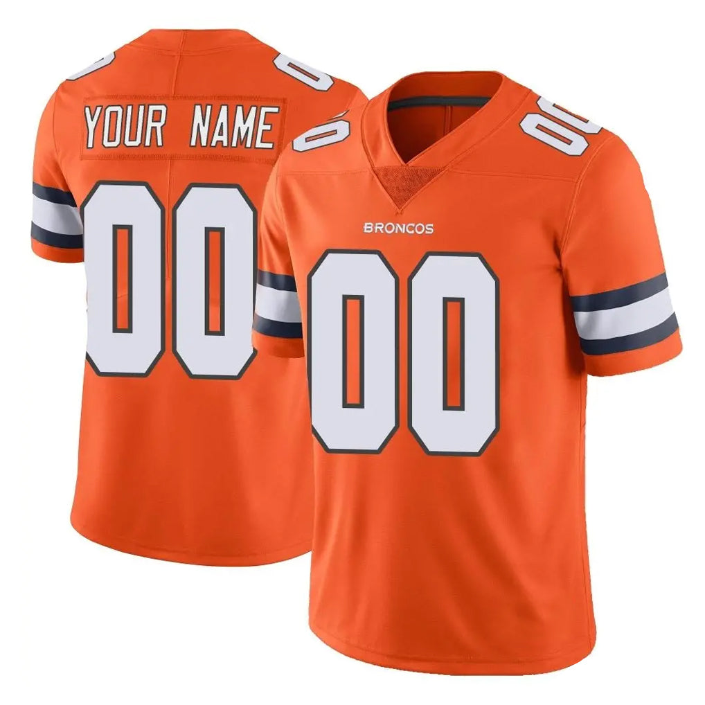 Johmsee Custom D.Broncos Orange Vapor Untouchable Limited Home Game Any Name & Numbers Stitched Jerseys