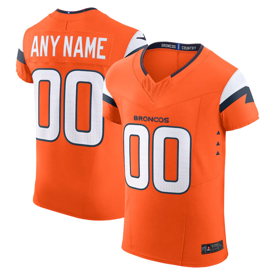 Johmsee Custom D.Broncos Vapor F.U.S.E. Elite Orange Stitched Jerseys