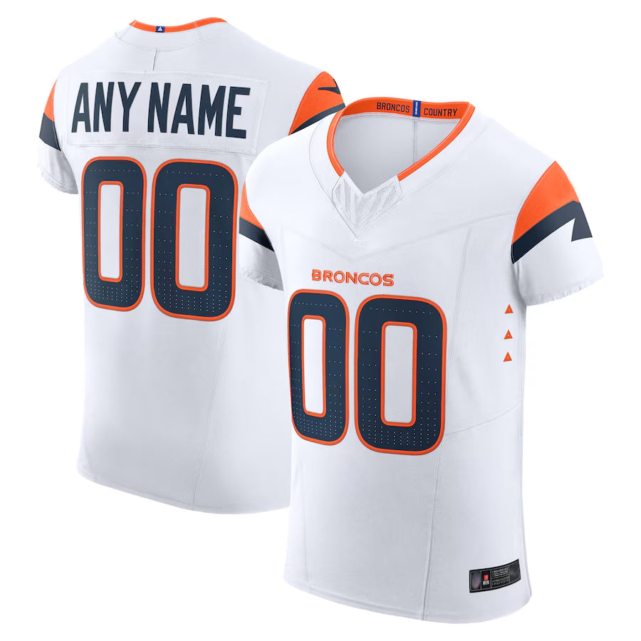 Johmsee Custom D.Broncos Vapor F.U.S.E. Elite White Stitched Jerseys