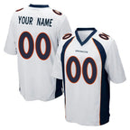 Johmsee Custom D.Broncos White Game Any Name & Numbers Stitched Jerseys