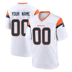 Johmsee Custom D.Broncos White Home Game Any Name & Numbers Stitched Jerseys