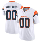 Johmsee Custom D.Broncos White Limited Vapor F.U.S.E. Home Game Any Name & Numbers Stitched Jerseys