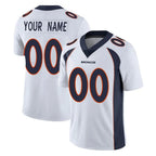 Johmsee Custom D.Broncos White Vapor Untouchable Limited Home Game Any Name & Numbers Stitched Jerseys