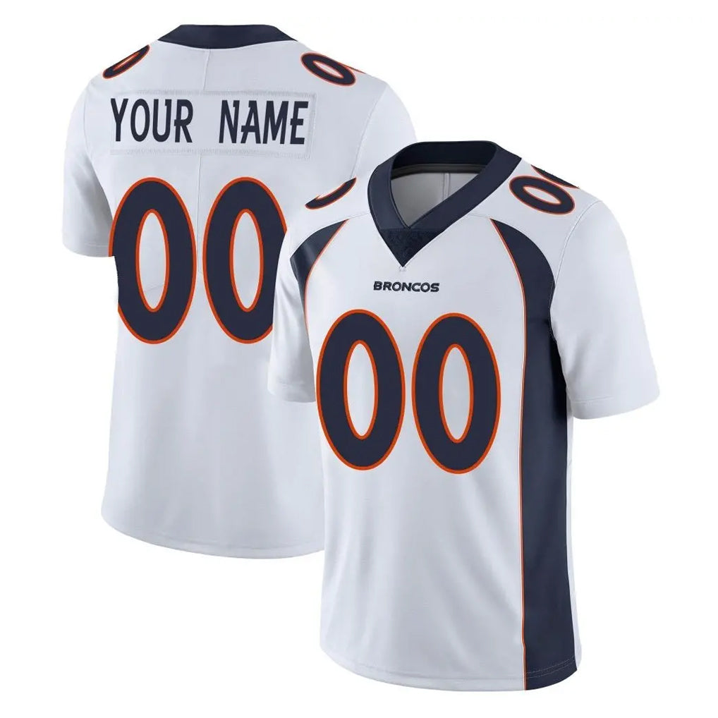 Johmsee Custom D.Broncos White Vapor Untouchable Limited Home Game Any Name & Numbers Stitched Jerseys