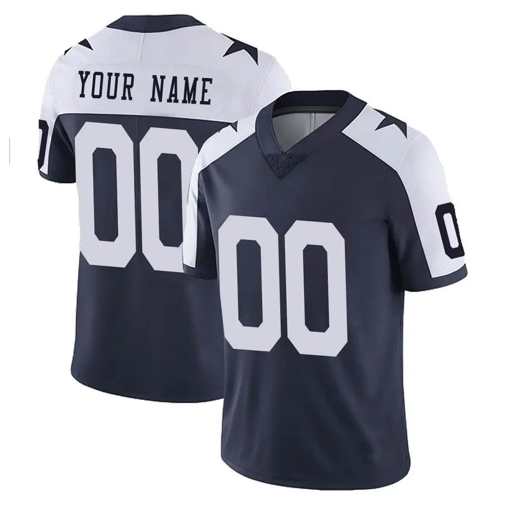 Johmsee Custom D.Cowboys Navy-White Limited Alternate Vapor Untouchable Home Game Any Name & Numbers Stitched Jerseys