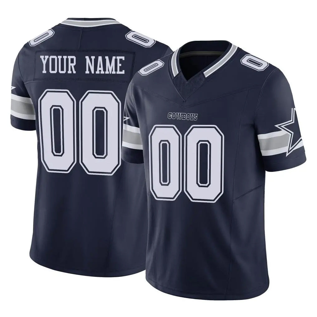 Johmsee Custom D.Cowboys Navy Limited Vapor F.U.S.E. Home Game Any Name & Numbers Stitched Jerseys