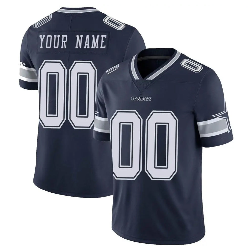 Johmsee Custom D.Cowboys Navy Vapor Untouchable Limited Home Game Any Name & Numbers Stitched Jerseys