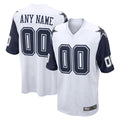 Johmsee Custom D.Cowboys White-Navy Home Game Any Name & Numbers Stitched Jerseys
