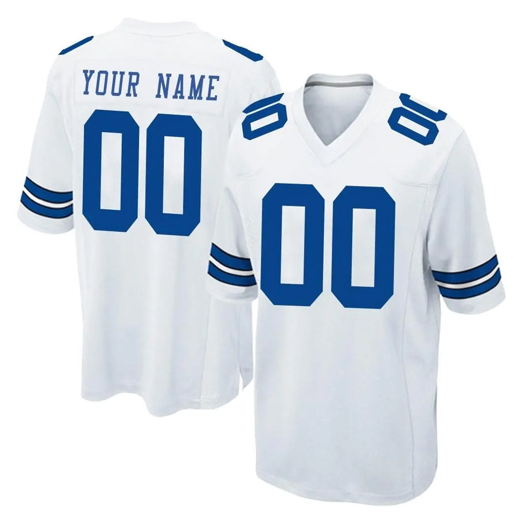 Johmsee Custom D.Cowboys White Home Game Any Name & Numbers Stitched Jerseys