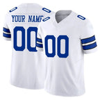 Johmsee Custom D.Cowboys White Limited Vapor F.U.S.E. Home Game Any Name & Numbers Stitched Jerseys