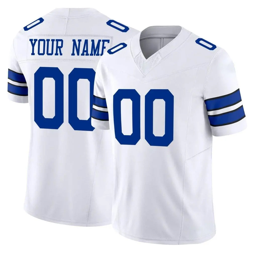 Johmsee Custom D.Cowboys White Limited Vapor F.U.S.E. Home Game Any Name & Numbers Stitched Jerseys