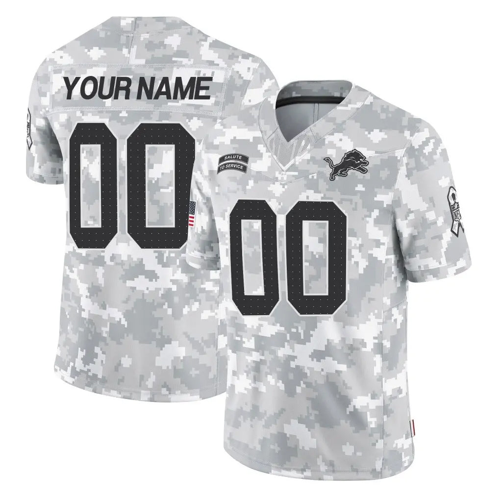 Johmsee Custom D.Lions Arctic Camo Salute To Service Limited Any Name & Numbers Stitched Jerseys