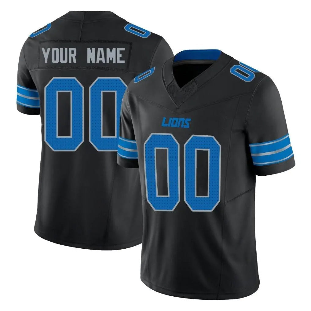 Johmsee Custom D.Lions Black Alternate Vapor F.U.S.E. Limited Home Game Any Name & Numbers Stitched Jerseys