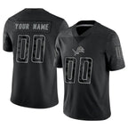 Johmsee Custom D.Lions Black RFLCTV Limited Stitched Jerseys