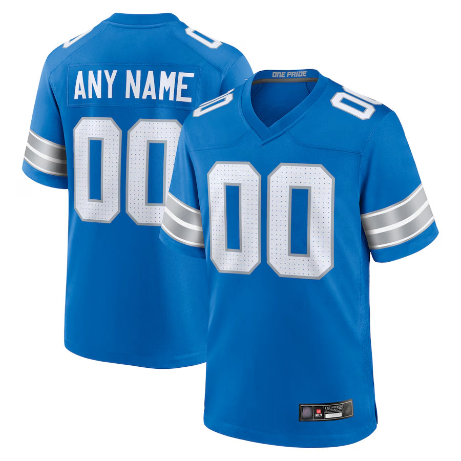 Johmsee Custom D.Lions Blue Home Game Stitched Jerseys