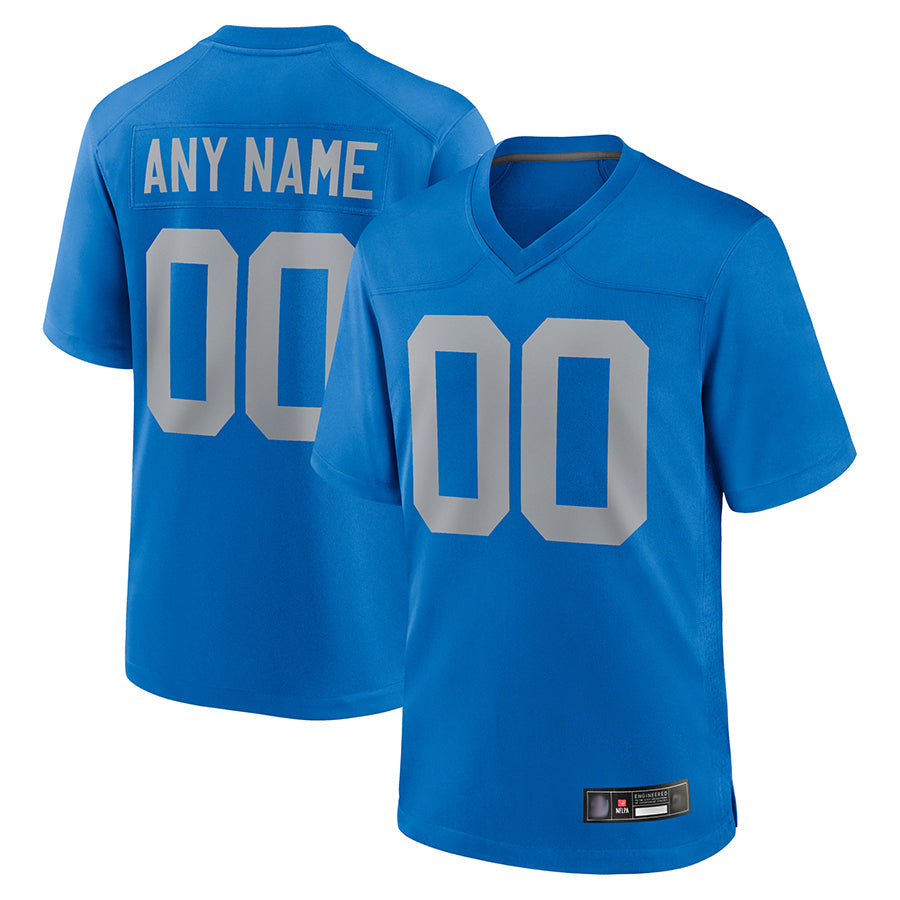 Johmsee Custom D.Lions Blue Limted Game Alternate Stitched Jerseys