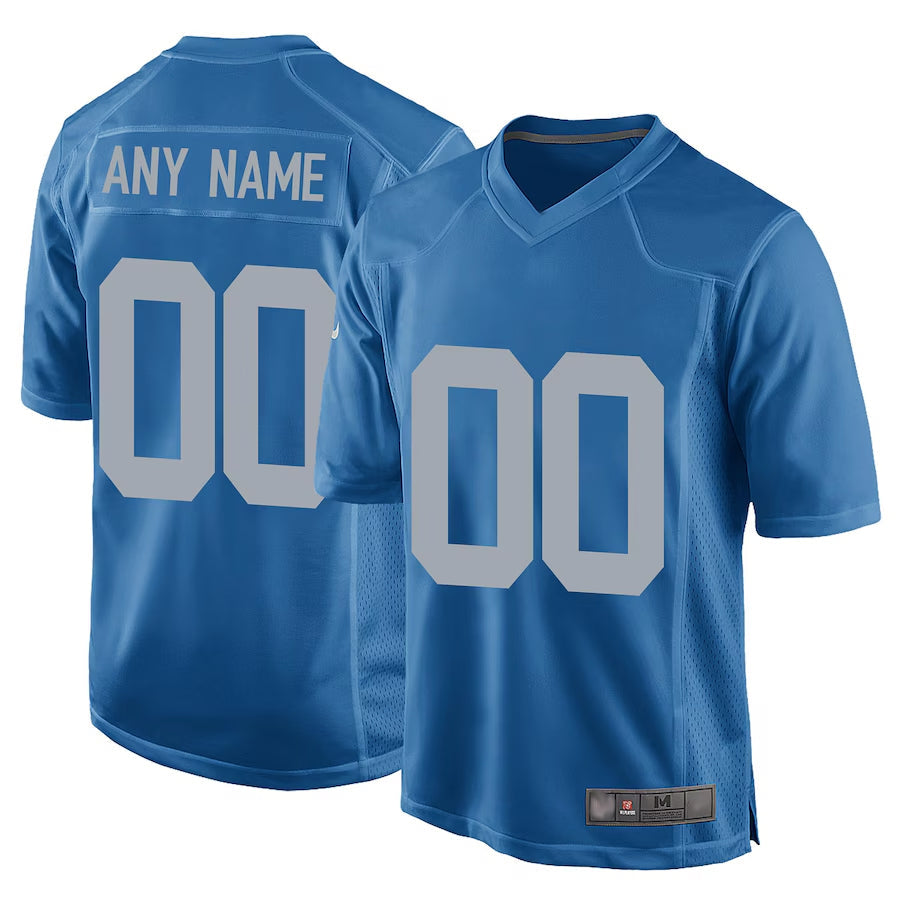 Johmsee Custom D.Lions Blue Replica Game Alternate Stitched Jerseys
