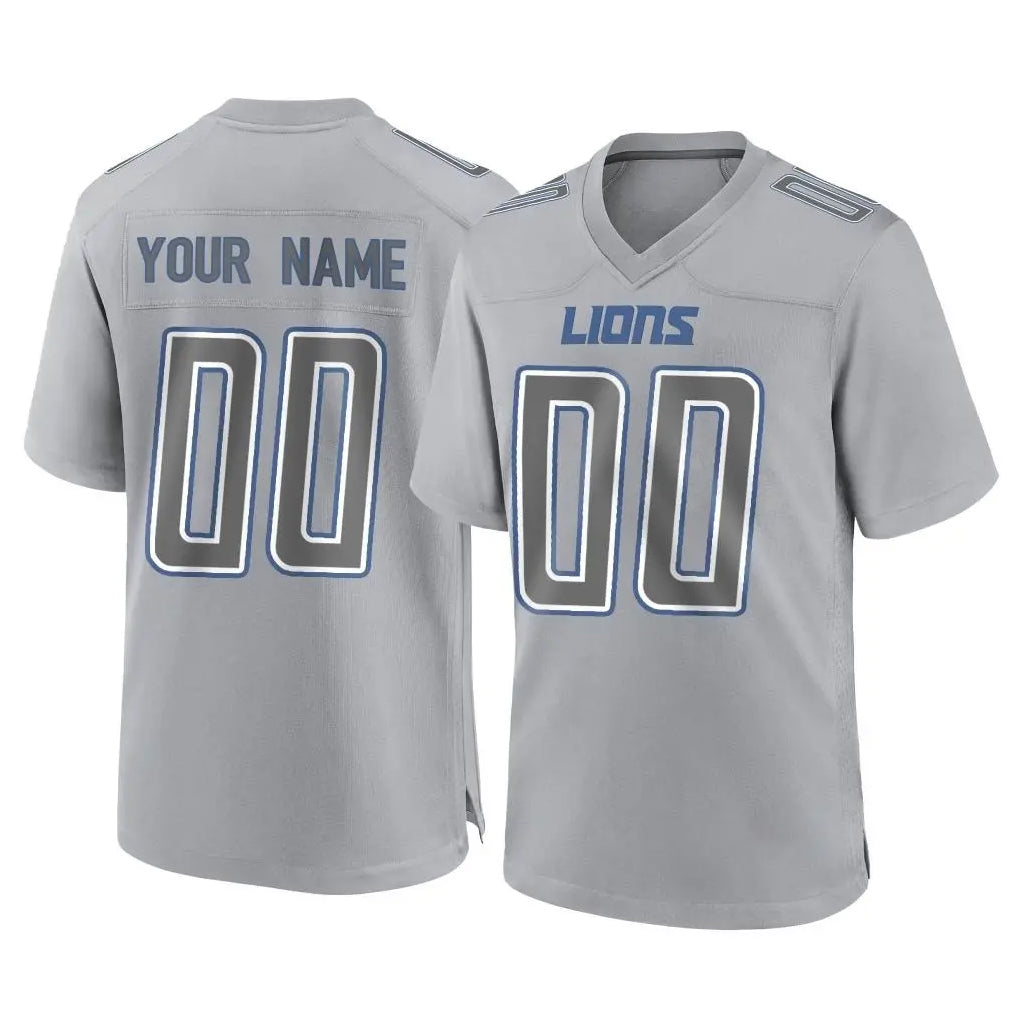 Johmsee Custom D.Lions Gray Atmosphere Fashion Home Game Any Name & Numbers Stitched Jerseys