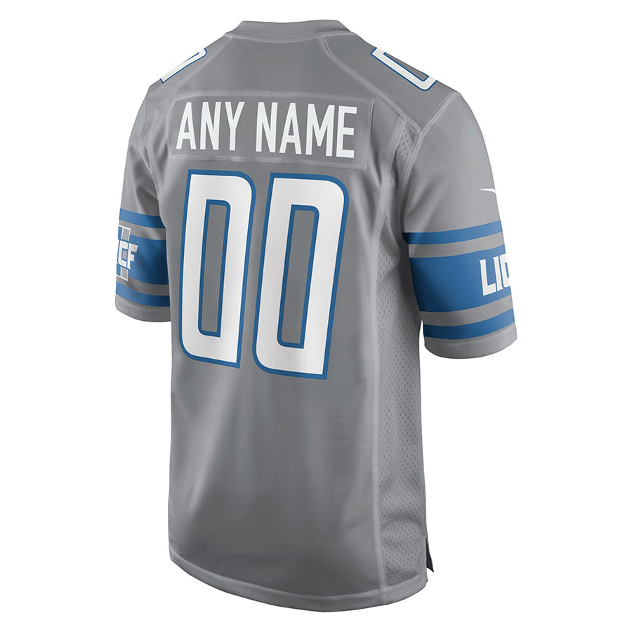Johmsee Custom D.Lions Gray Replica Game Stitched Jerseys