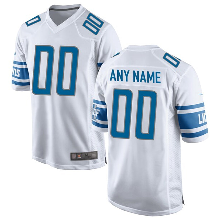 Johmsee Custom D.Lions White Replica Game Stitched Jerseys