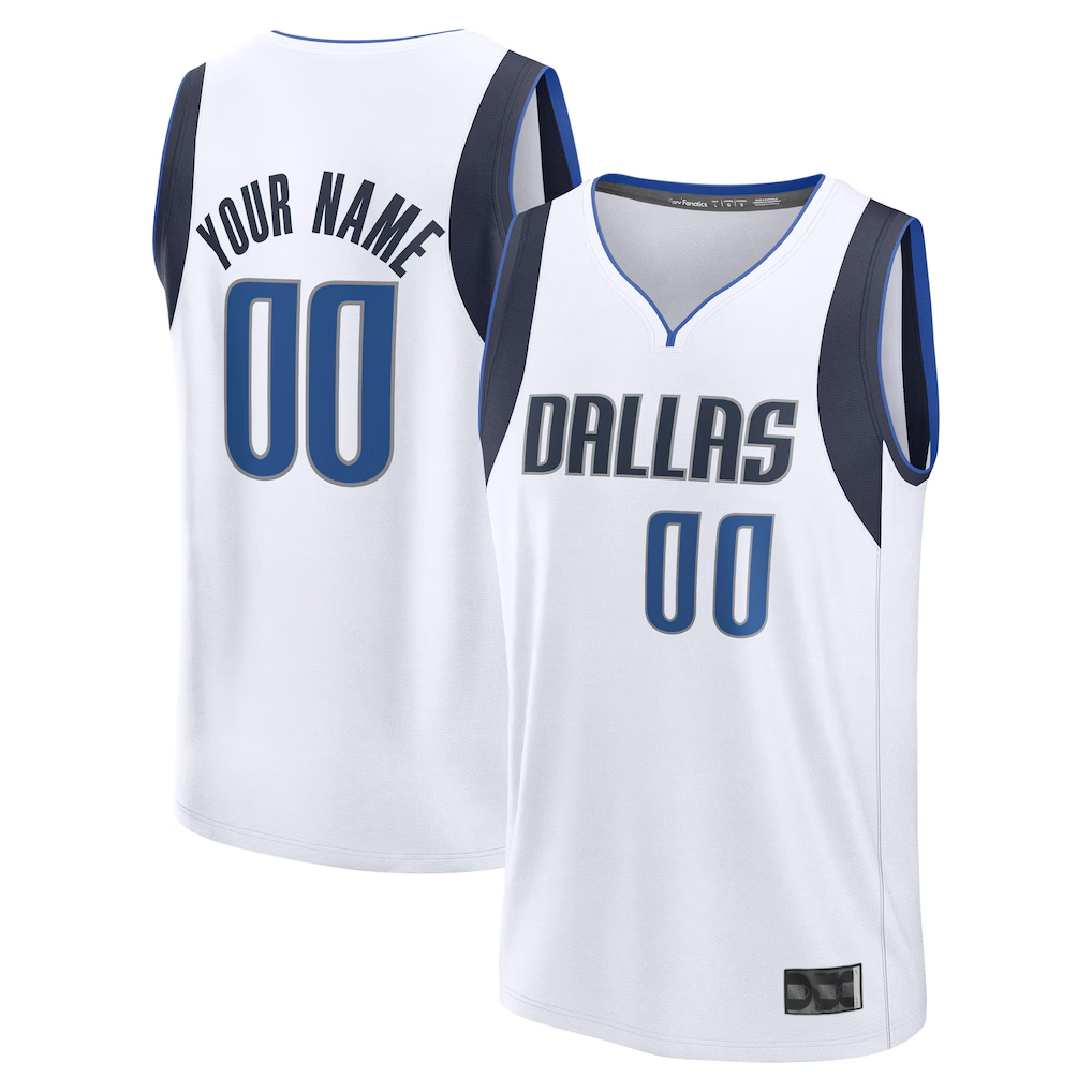 Johmsee Custom D.Mavericks White Fast Break Jerseys - Association Edition