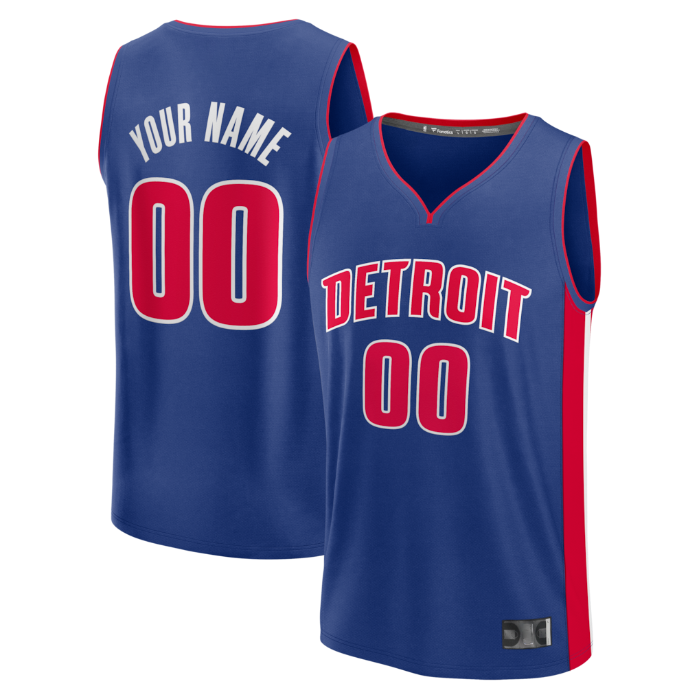 Johmsee Custom D.Pistons  Blue Fast Break Jerseys - Icon Edition
