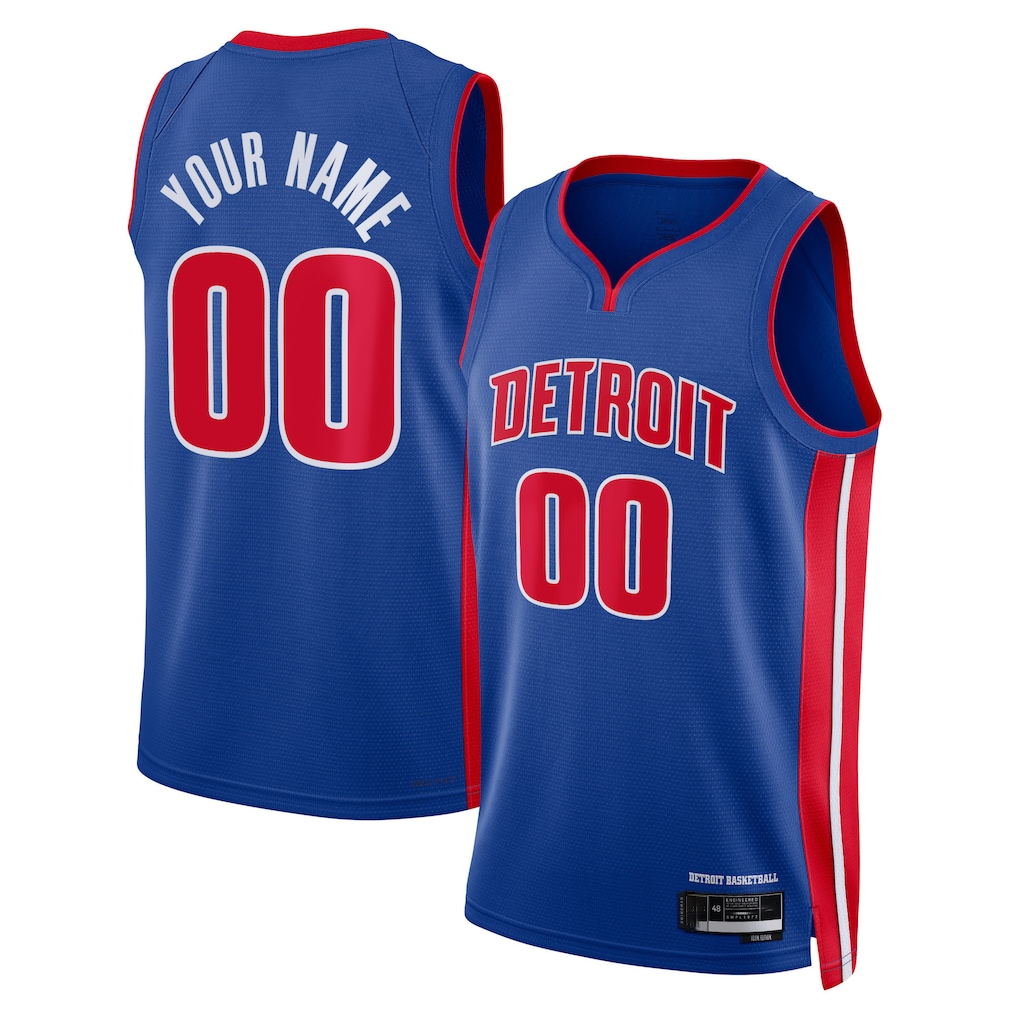 Johmsee Custom D.Pistons Blue Swingman Jerseys - Icon Edition