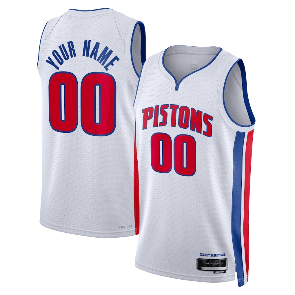 Johmsee Custom D.Pistons White Swingman Jerseys - Association Edition