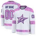 Johmsee Custom D.Stars White 2024 Hockey Fights Cancer Practice Jerseys