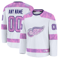 Johmsee Custom DR.Wings White 2024 Hockey Fights Cancer Practice Jerseys
