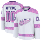 Johmsee Custom DR.Wings White 2024 Hockey Fights Cancer Practice Jerseys