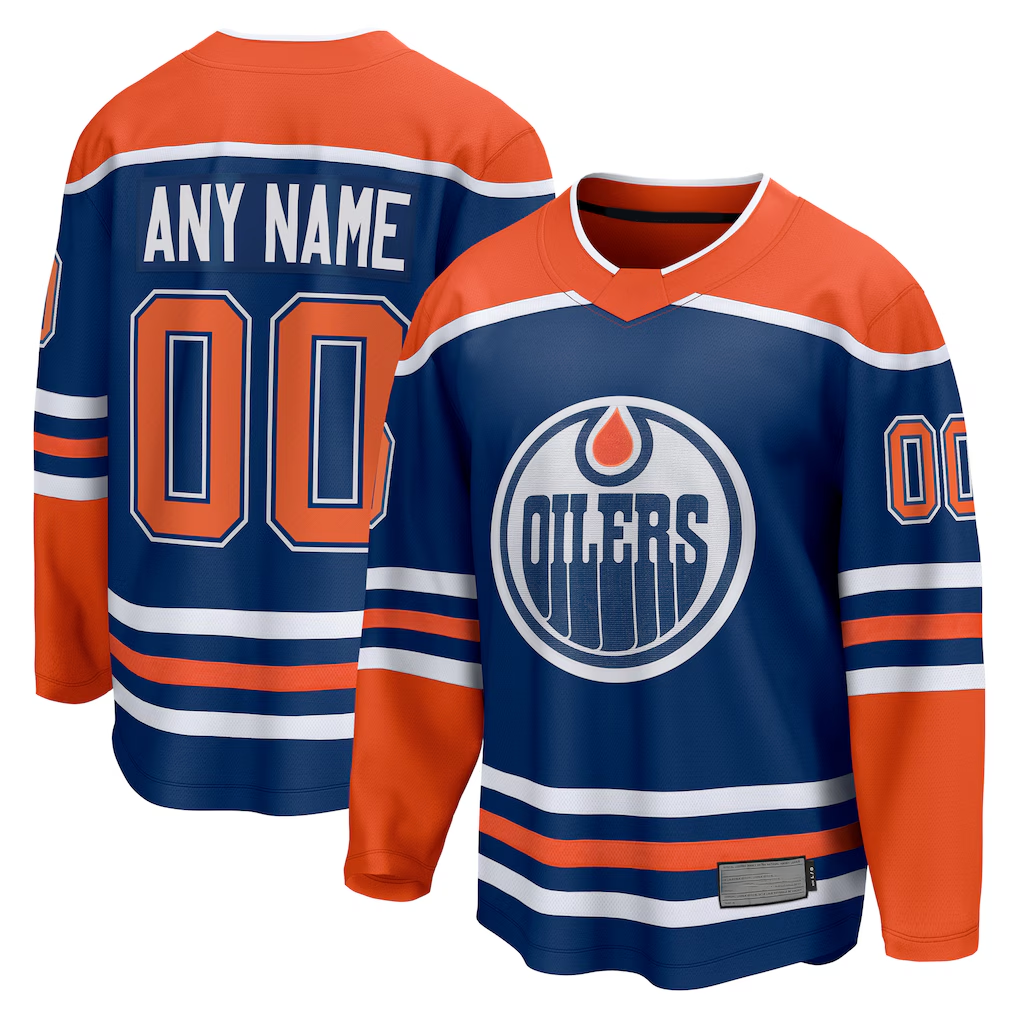 Johmsee Custom E.Oilers Royal Home Breakaway Jerseys