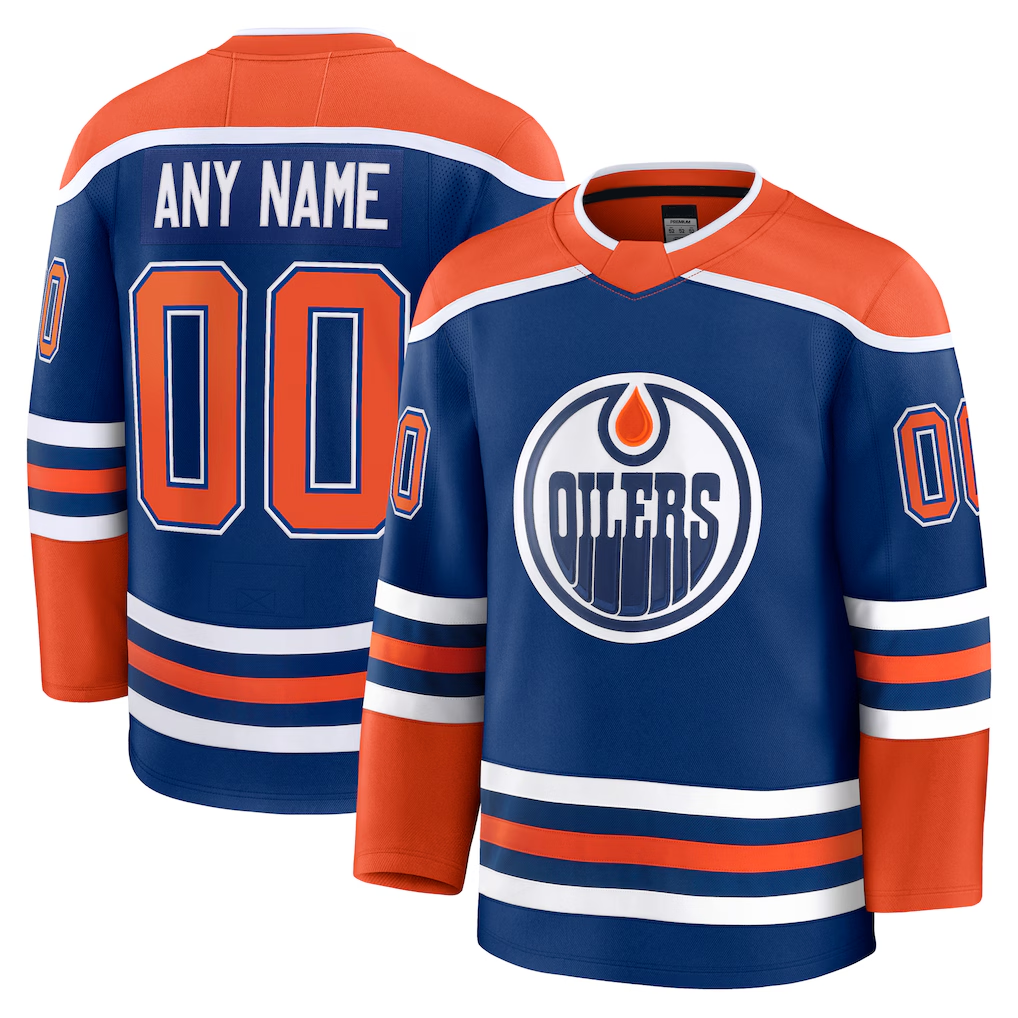 Johmsee Custom E.Oilers Royal Home Premium Jerseys