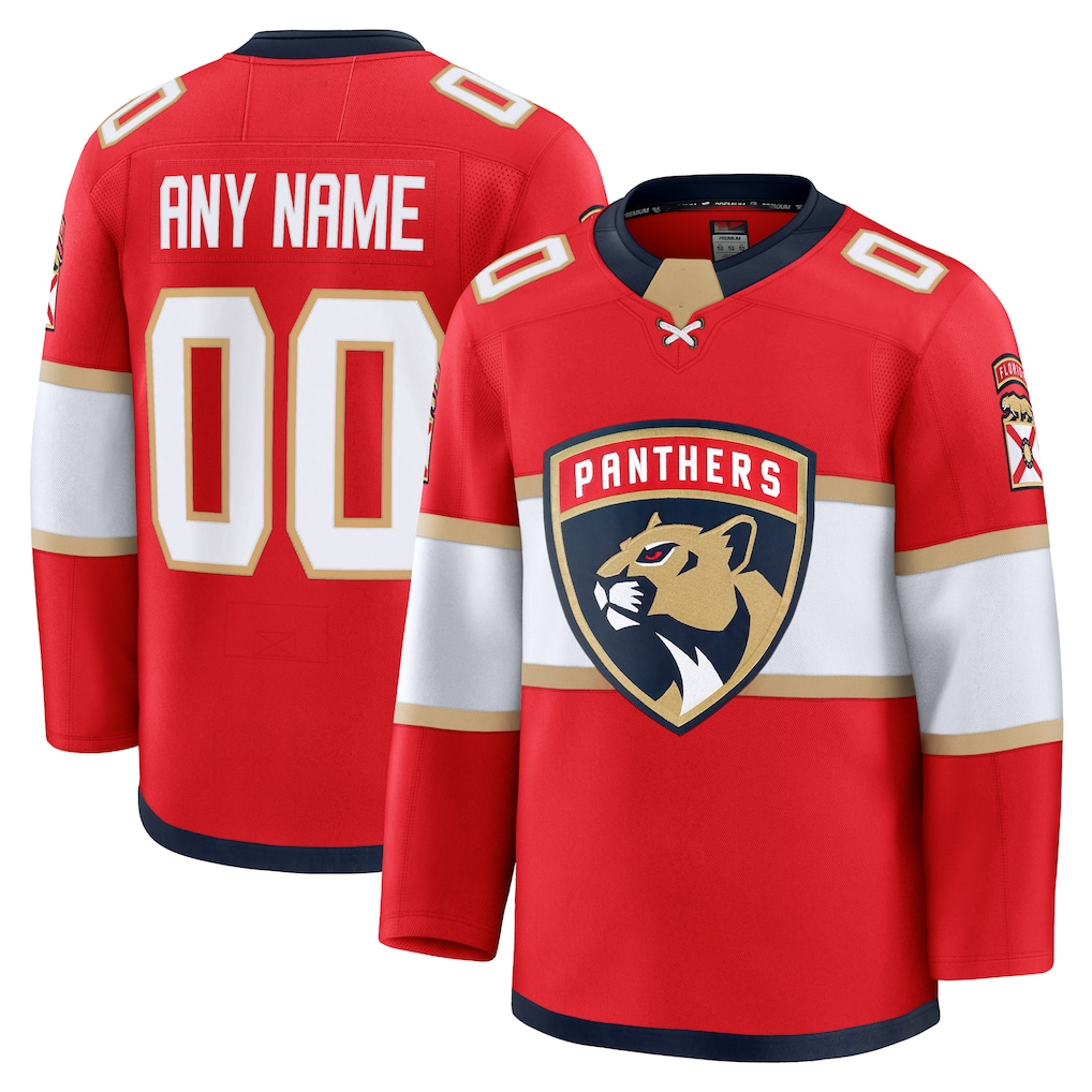 Johmsee Custom F.Panthers Red Home Premium Jerseys