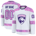 Johmsee Custom F.Panthers White 2024 Hockey Fights Cancer Practice Jerseys